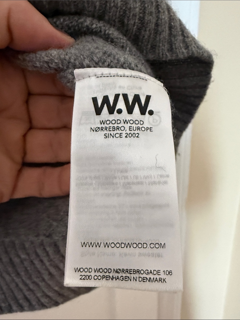 Wood Wood Copenhagen unisex Gray Crewneck Sweater - Picture 7 of 8